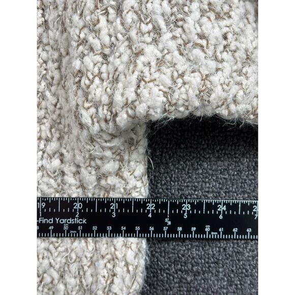 Umgee Chunky Knit Cowl Neck Sweater Size 2XL Beige Oversized Ribbed Pullover - Picture 7 of 7